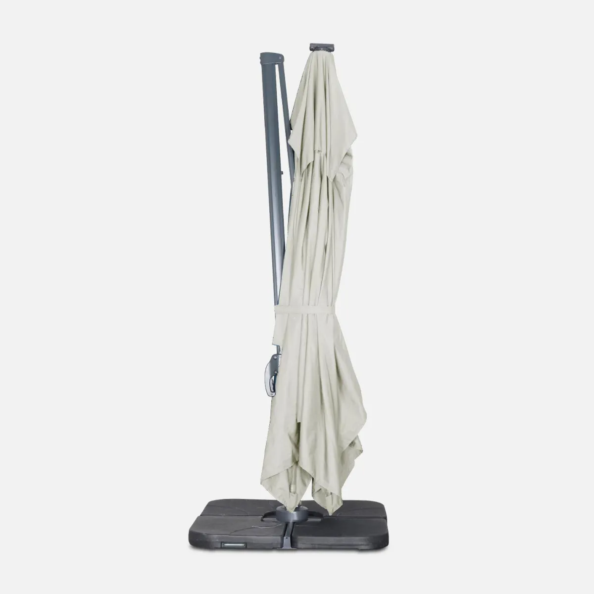 sweeek Ombrellone decentrato rettangolare 3x4m con luce LED
