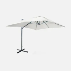 sweeek Ombrellone decentrato rettangolare 3x4m con luce LED