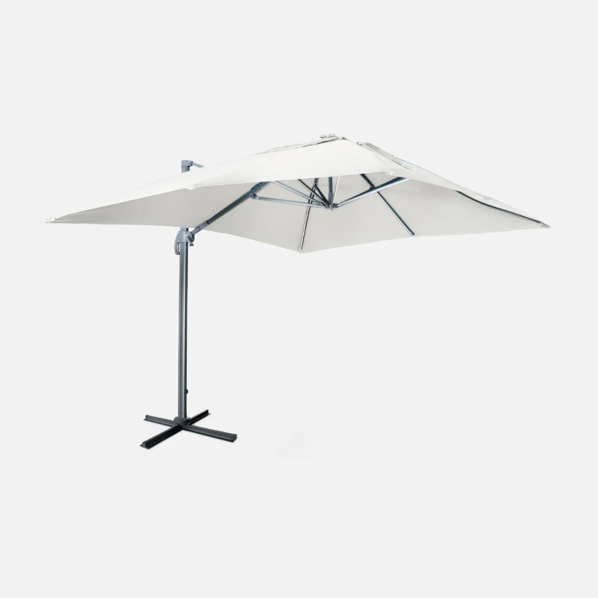 sweeek Ombrellone decentrato rettangolare 3x4m con luce LED