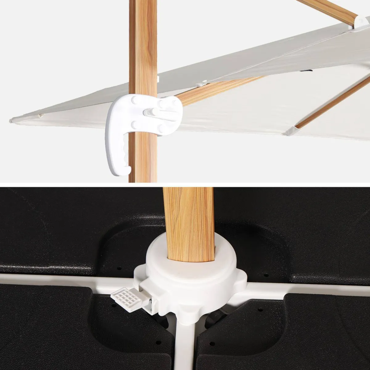 sweeek Ombrellone quadrato eccentrico, 3x3m