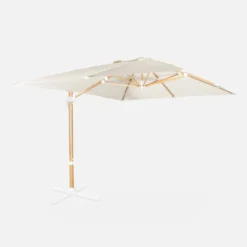 Ombrellone rettangolare asta effetto legno, 3x4m