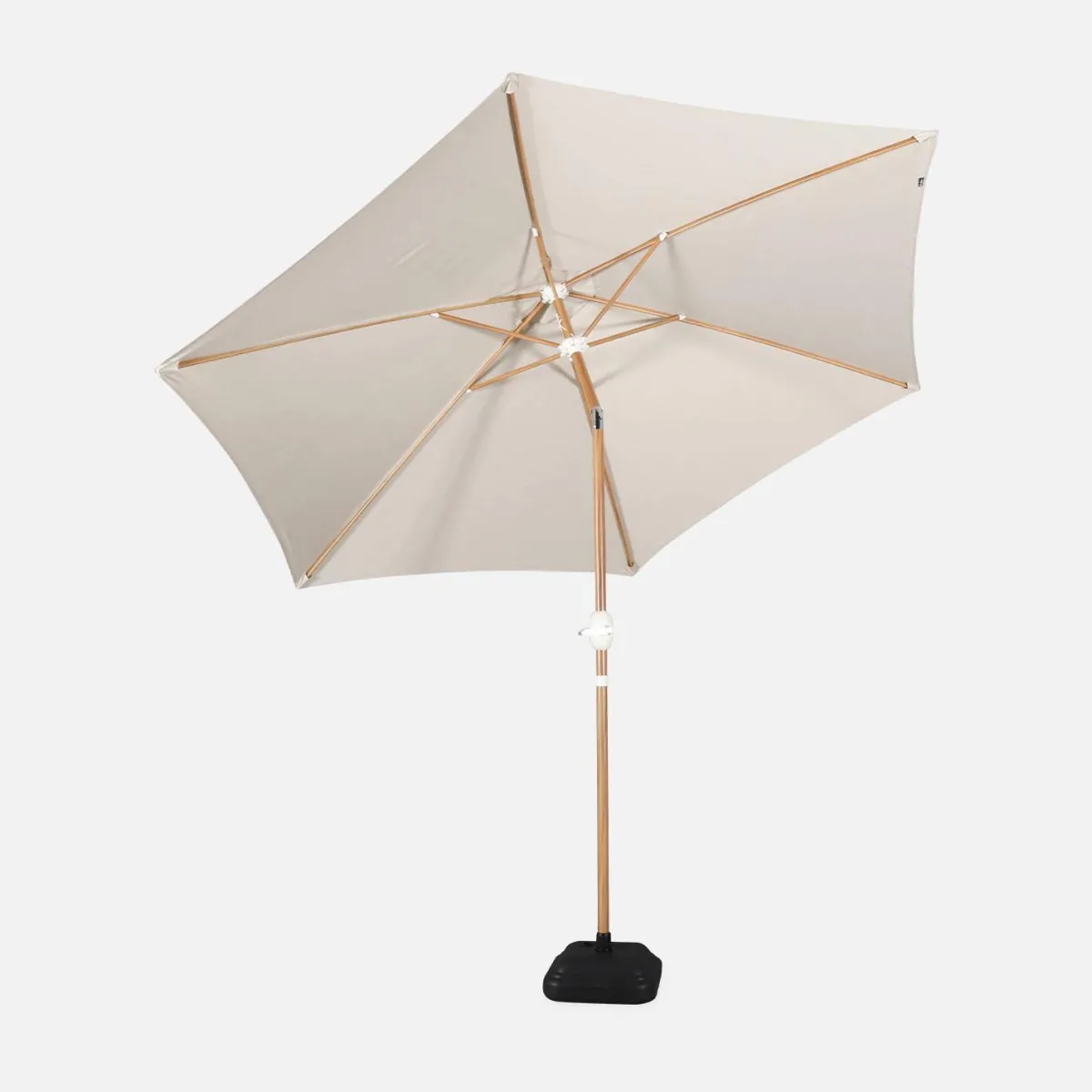 sweeek Ombrellone rettangolare asta effetto legno, 3x3m