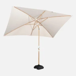 sweeek Ombrellone rettangolare asta effetto legno, 2x3m