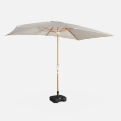 sweeek Ombrellone rettangolare asta effetto legno, 2x3m