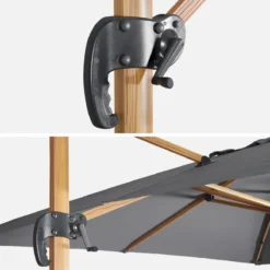 sweeek Ombrellone rettangolare asta effetto legno, 3x4m
