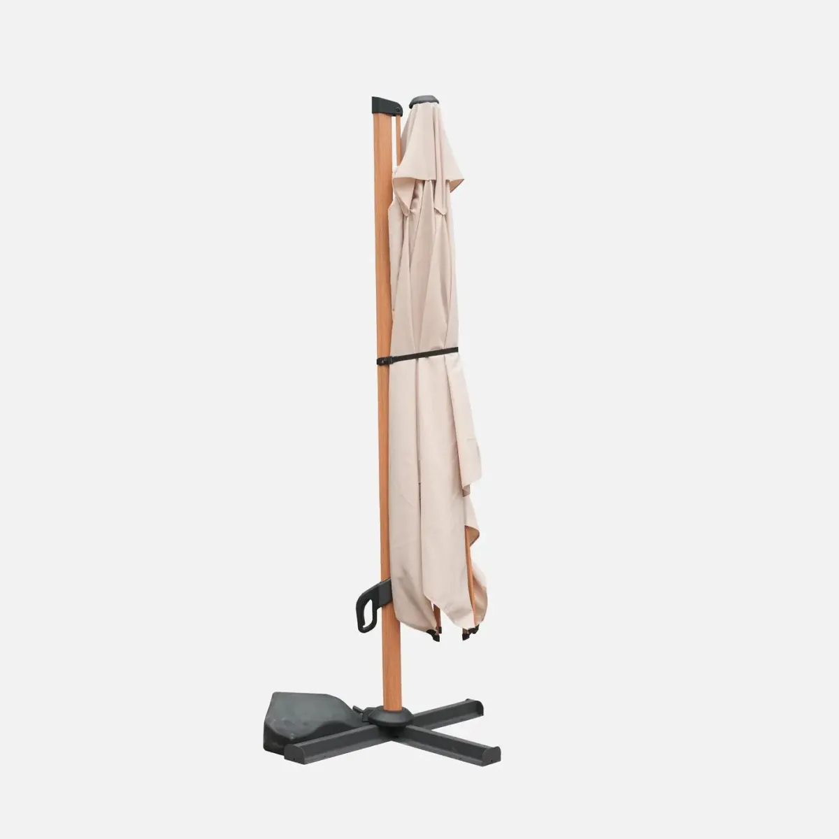sweeek Ombrellone rettangolare asta effetto legno, 3x4m