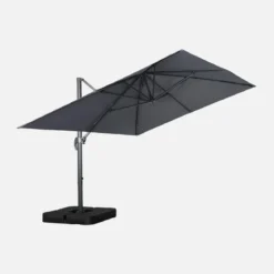 Ombrellone rettangolare eccentrico, 3x4m + piastre di zavorra 50x50cm