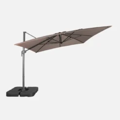 Ombrellone rettangolare eccentrico, 3x4m + base 50x50cm