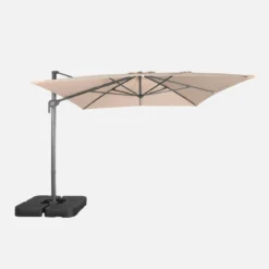 Ombrellone rettangolare eccentrico, 3x4m + base 50x50cm