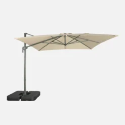 sweeek Ombrellone rettangolare eccentrico, 3x4m + base 50x50cm