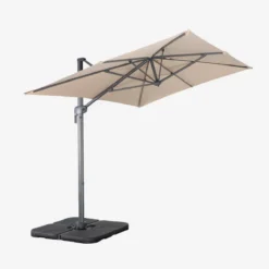 sweeek Ombrellone rettangolare eccentrico, 2x3m + base 50x50cm