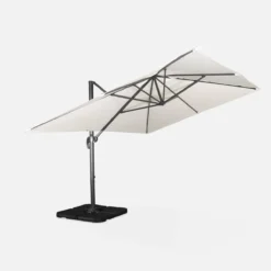 sweeek Ombrellone rettangolare eccentrico, 3x4m + base 50x50cm