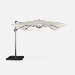 sweeek Ombrellone rettangolare eccentrico, 3x4m + base 50x50cm