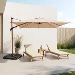 sweeek Ombrellone rettangolare, 3x4m + base 50x50cm