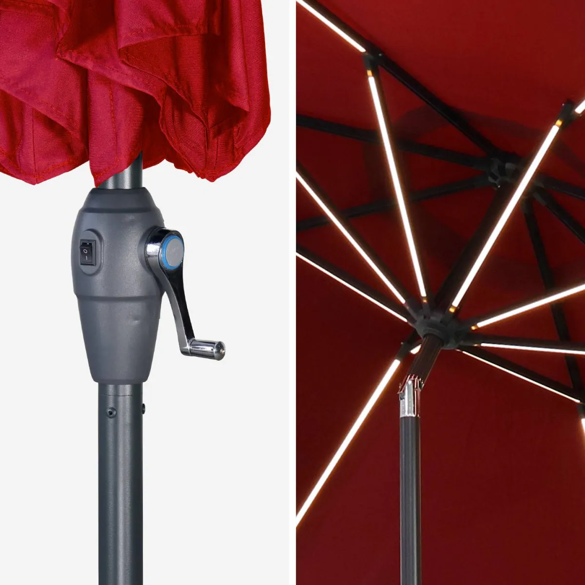 sweeek Ombrellone rotondo con LED, Ø2,7m