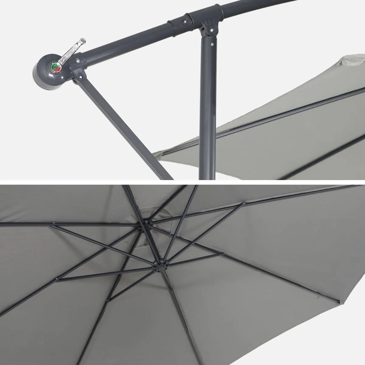 sweeek Ombrellone rotondo eccentrico, Ø3,5m