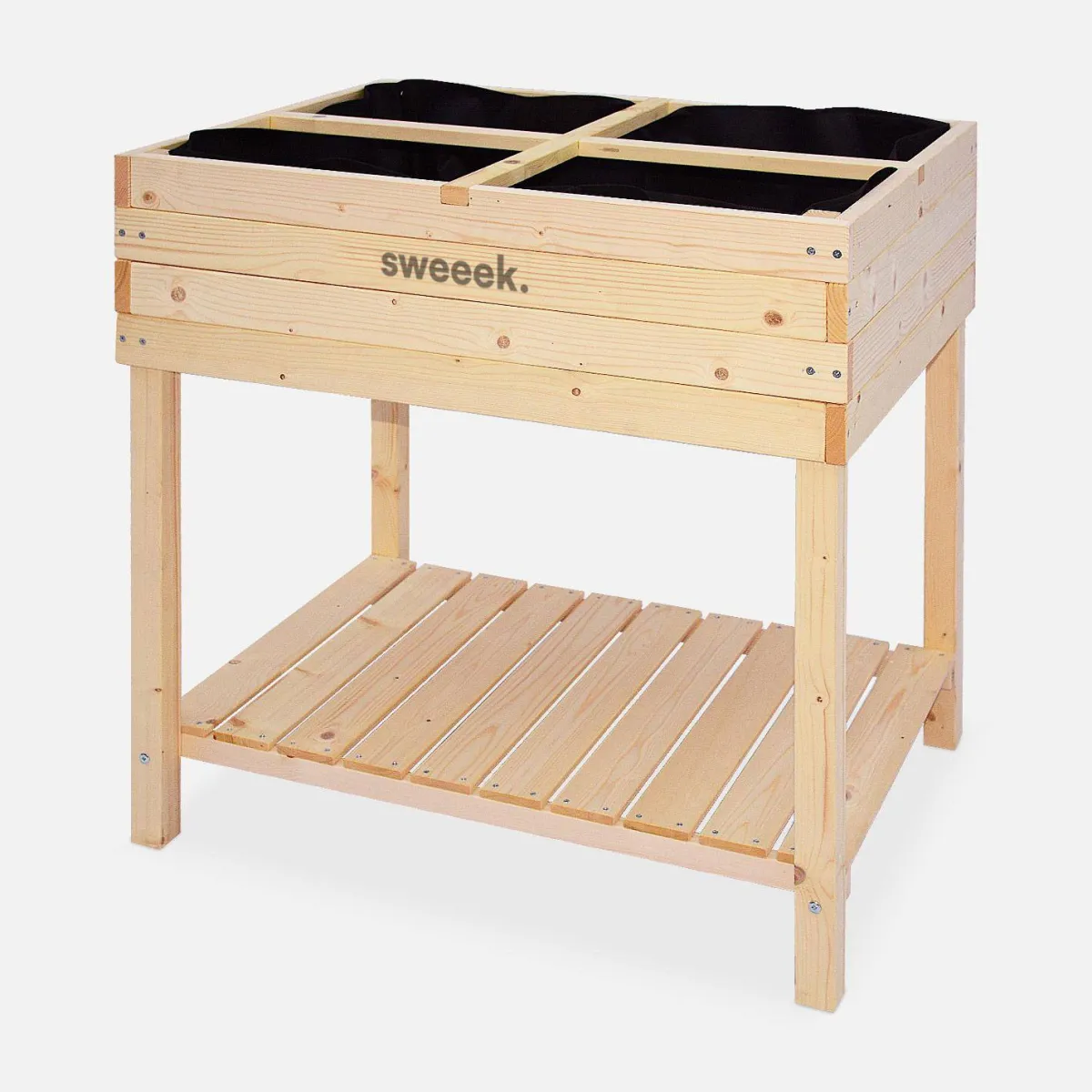 sweeek Orto quadrato rialzato in legno d'abete, 80x60 cm