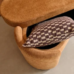 sweeek Panca contenitore, fondo letto contemporaneo in tessuto