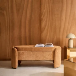 sweeek Panca contenitore, fondo letto contemporaneo in tessuto