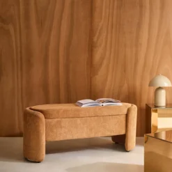 sweeek Panca contenitore, fondo letto contemporaneo in tessuto