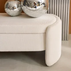 Panca contenitore, fondo letto contemporaneo in tessuto