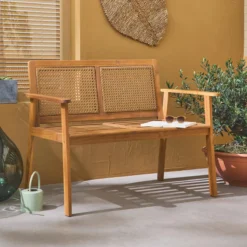 sweeek Panca da giardino in acacia, 2 posti
