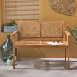 sweeek Panca da giardino in acacia, 2 posti