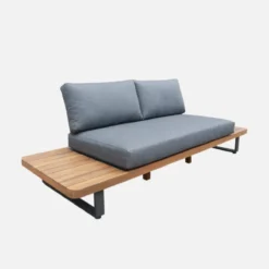 sweeek Panca da giardino in legno di acacia e alluminio, 2 posti