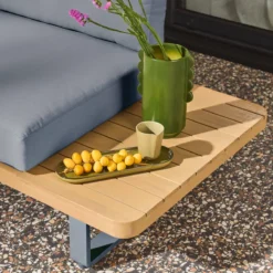 sweeek Panca da giardino in legno di acacia e alluminio, 2 posti