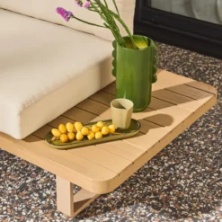 sweeek Panca da giardino in legno di acacia e alluminio, 2 posti