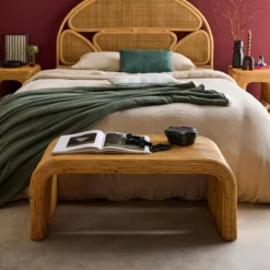 sweeek Panca, fine letto in rattan naturale, 100cm