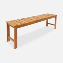 sweeek Panca in acacia e legno chiaro, 140cm