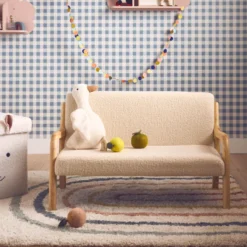 sweeek Panca per bambini scandinava in tessuto bouclé, 2 posti