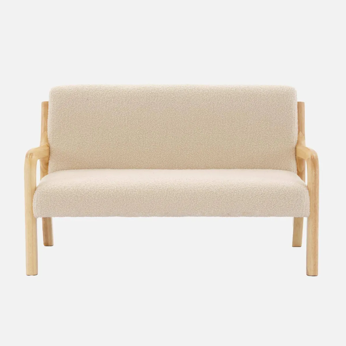 sweeek Panca per bambini scandinava in tessuto bouclé, 2 posti
