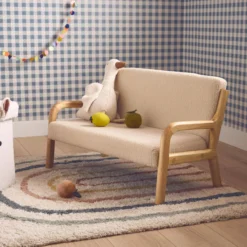 sweeek Panca per bambini scandinava in tessuto bouclé, 2 posti