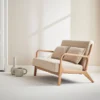 sweeek Panca stile scandinavo in legno e tessuto, 2 posti