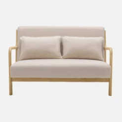 sweeek Panca stile scandinavo in legno e tessuto, 2 posti