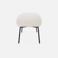 Panca tessuto bouclé e gambe in metallo