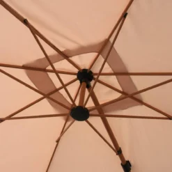 sweeek Parasol decentrato 3x3m quadrato, palo effetto legno