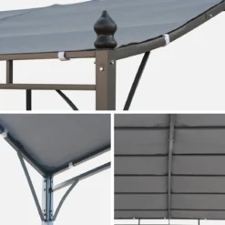 Pergola a parete struttura in acciaio 3x2,5 m con tetto in tessuto