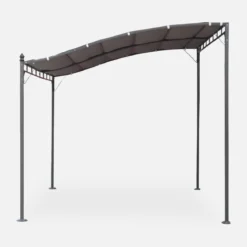 Pergola a parete struttura in acciaio 3x2,5 m con tetto in tessuto