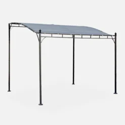 Pergola a parete struttura in acciaio 3x2,5 m con tetto in tessuto