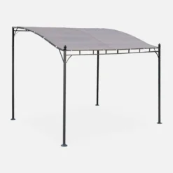 sweeek Pergola a parete struttura in acciaio 3x2,5 m con tetto in tessuto