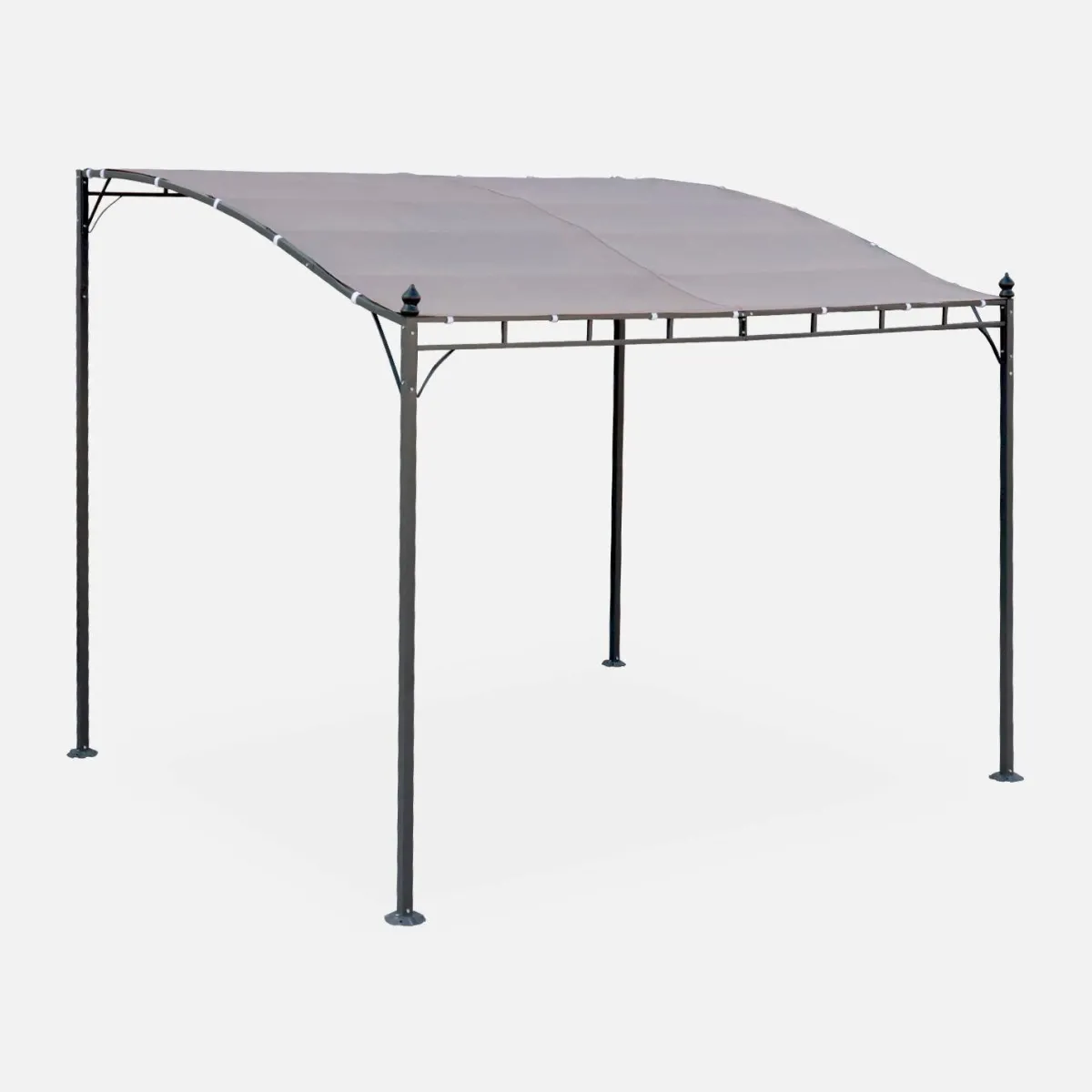sweeek Pergola a parete struttura in acciaio 3x2,5 m con tetto in tessuto