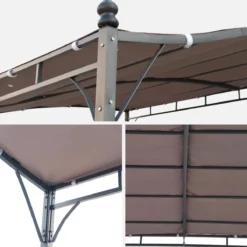 sweeek Pergola a parete struttura in acciaio 3x2,5 m con tetto in tessuto