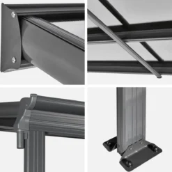 sweeek Pergola a parete 3x5 m in alluminio con grondaia