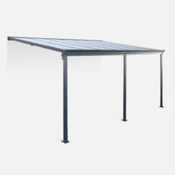 sweeek Pergola a parete 3x4 m in alluminio con grondaia