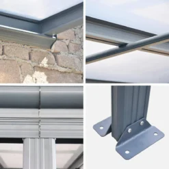 sweeek Pergola a parete 3x4 m in alluminio con grondaia