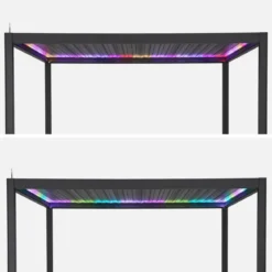Pergola bioclimatica elettrica 3x4m in alluminio con illuminazione a LED