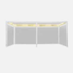 sweeek Pergola bioclimatica elettrica 3x6m in alluminio con LED + 4 tende 3m